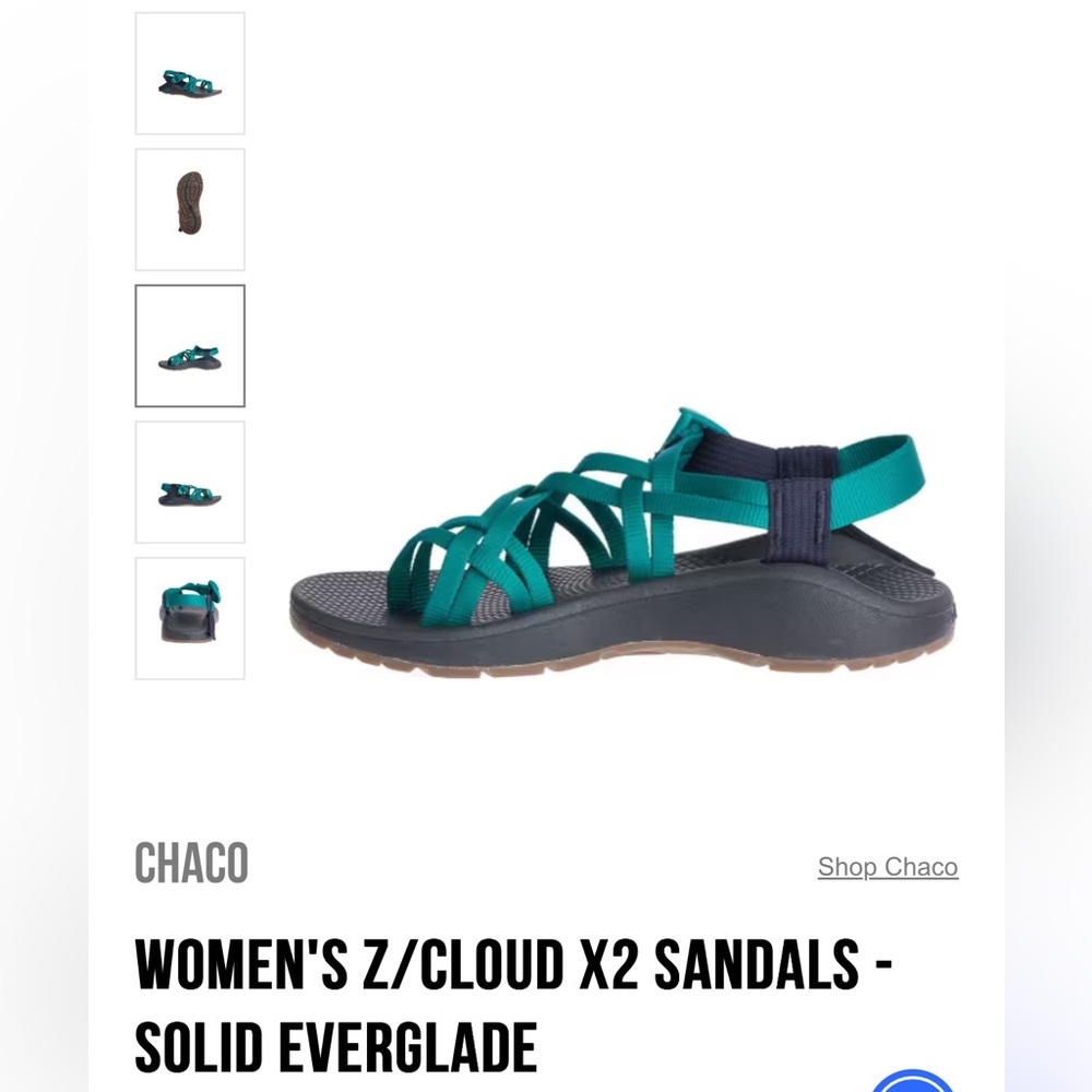 Chaco Cloud Solid Everglade Sandals Size 8 - image 7